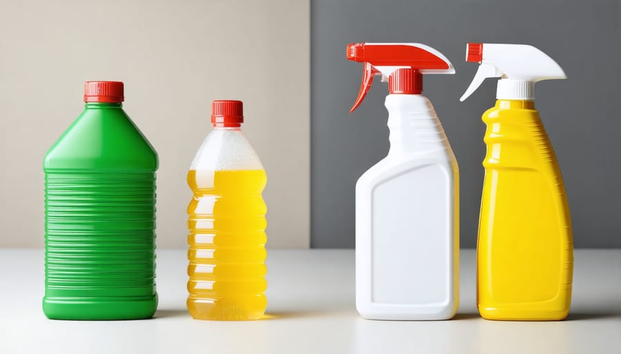 Professional cleaning supplies compared to regular household cleaners